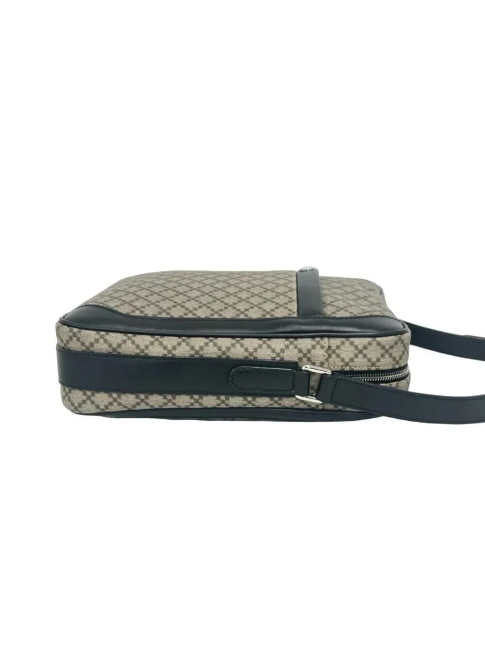 Gucci Diamante Leather Shoulder Bag Crossbody Pochette Cross Beige Black